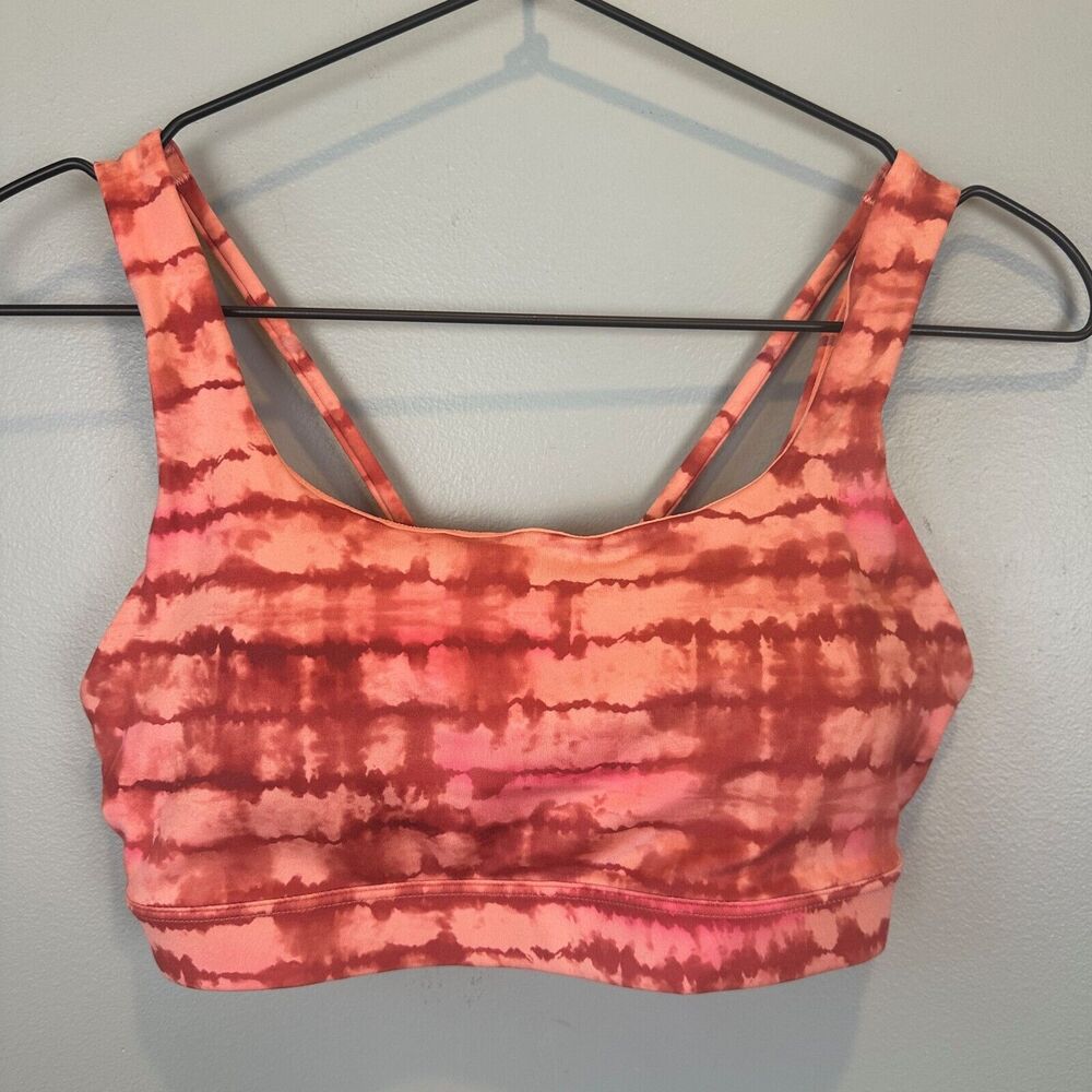 New without tag Athleta Womens Orange Tie Dye Sports Bra Size XS